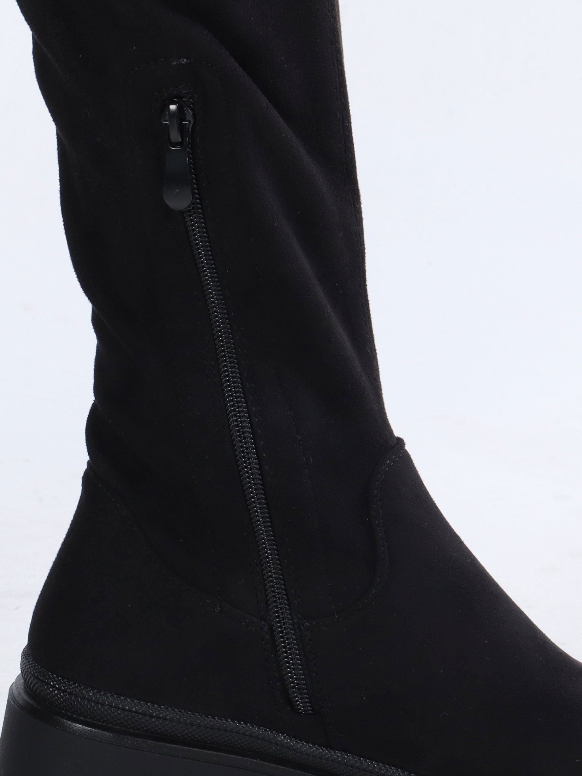 Salma - Overknee stövlar i mocka-look - Black